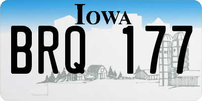 IA license plate BRQ177