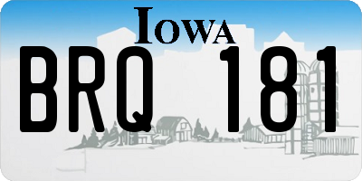 IA license plate BRQ181