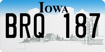 IA license plate BRQ187