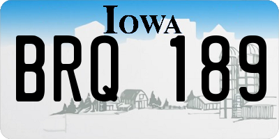 IA license plate BRQ189