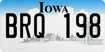 IA license plate BRQ198