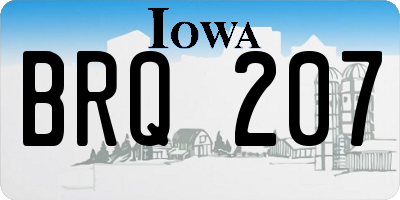 IA license plate BRQ207