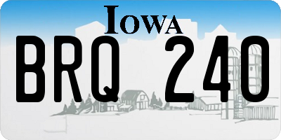IA license plate BRQ240