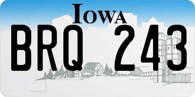IA license plate BRQ243