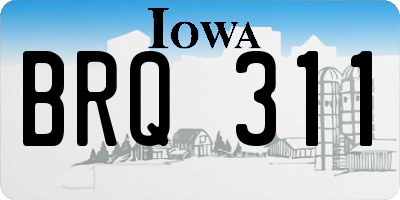 IA license plate BRQ311