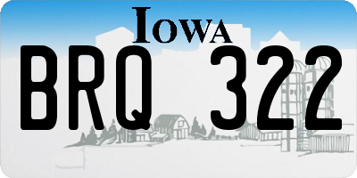 IA license plate BRQ322