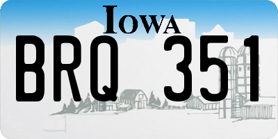 IA license plate BRQ351