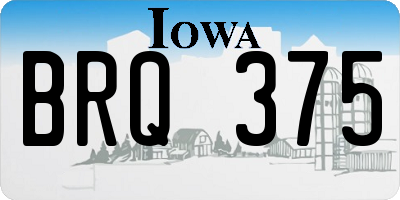 IA license plate BRQ375