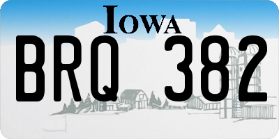 IA license plate BRQ382