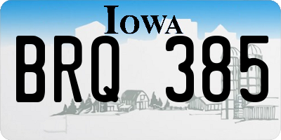 IA license plate BRQ385