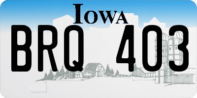 IA license plate BRQ403