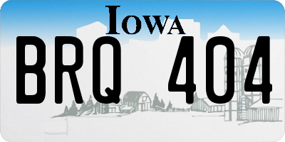 IA license plate BRQ404
