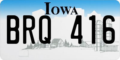 IA license plate BRQ416
