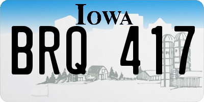 IA license plate BRQ417