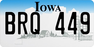 IA license plate BRQ449