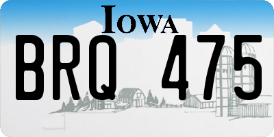 IA license plate BRQ475