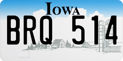 IA license plate BRQ514