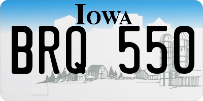 IA license plate BRQ550