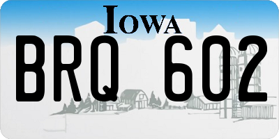 IA license plate BRQ602