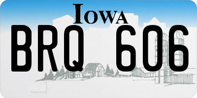 IA license plate BRQ606