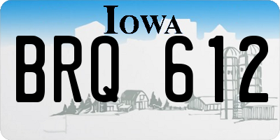 IA license plate BRQ612