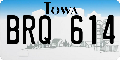 IA license plate BRQ614