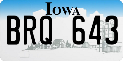 IA license plate BRQ643