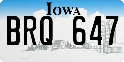 IA license plate BRQ647