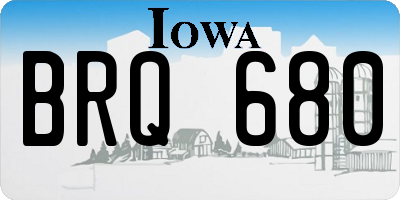 IA license plate BRQ680