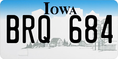 IA license plate BRQ684