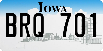 IA license plate BRQ701