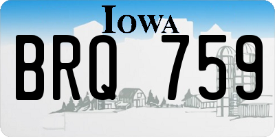 IA license plate BRQ759
