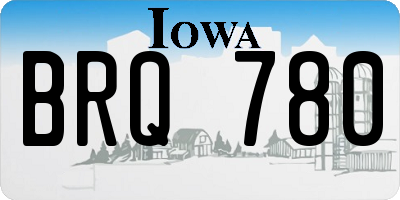 IA license plate BRQ780