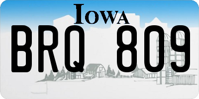 IA license plate BRQ809