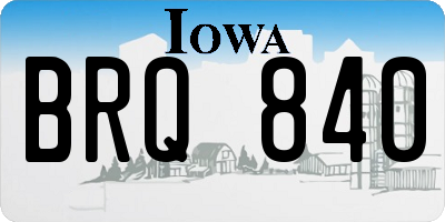 IA license plate BRQ840