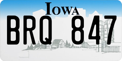 IA license plate BRQ847
