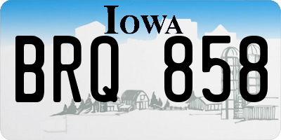 IA license plate BRQ858