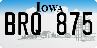 IA license plate BRQ875