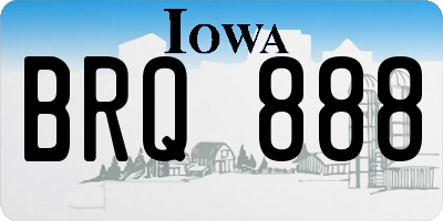 IA license plate BRQ888