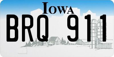 IA license plate BRQ911