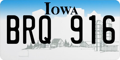IA license plate BRQ916
