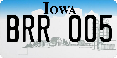 IA license plate BRR005