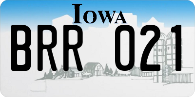 IA license plate BRR021