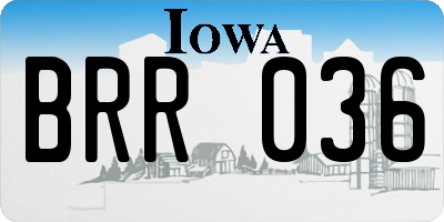 IA license plate BRR036