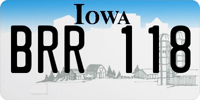 IA license plate BRR118