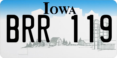 IA license plate BRR119
