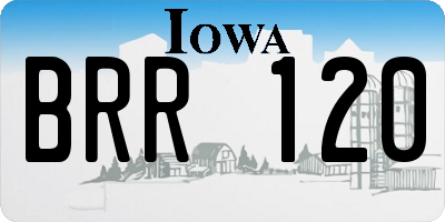 IA license plate BRR120