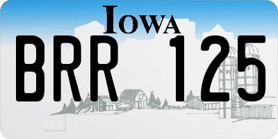 IA license plate BRR125