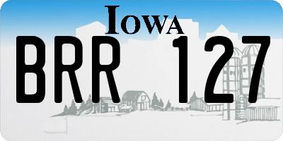 IA license plate BRR127