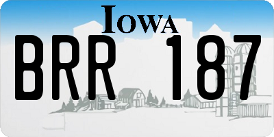 IA license plate BRR187